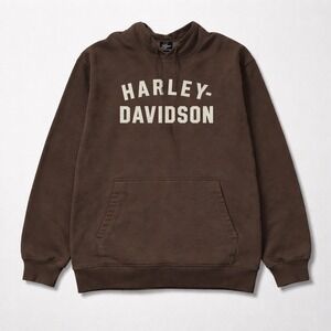 Harley Davidson Mens XL Brown Quarter Zip Pullover Sweater Motorclothes Logo